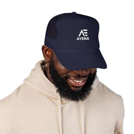 AYENA Logo Trucker Hat — Foam Mesh Cap