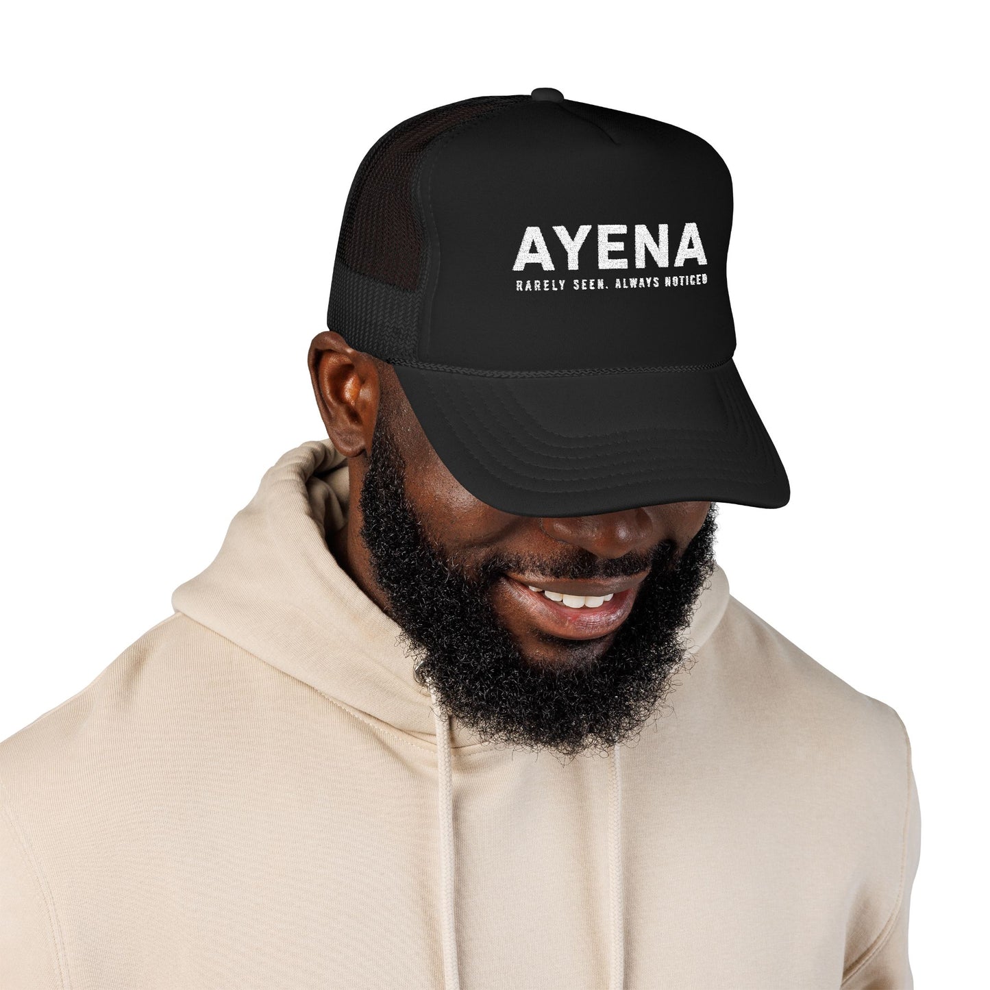 AYENA Foam Trucker Hat — 'Rarely Seen, Always Noticed' Mesh Cap