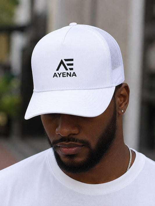 AYENA Logo Trucker Hat - Foam Mesh Baseball Cap